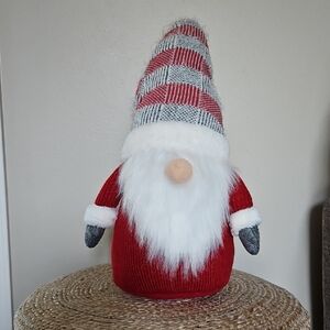 Festive Red and Gray Holiday Gnome